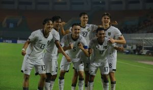 Selebrasi Pemain Timnas Indonesia U-22, menunjukkan kebersamaan dan semangat tim yang akan berlaga di SEA Games 2025.