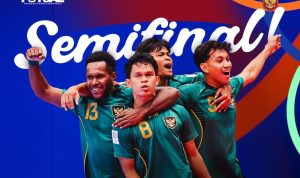 Poster resmi Timnas Futsal Indonesia lolos ke Semifinal AFC Futsal Asian Cup Indonesia 2026.