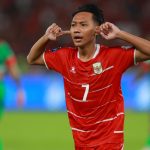 Pemain Timnas Indonesia berselebrasi menutup telinga setelah mencetak gol ke gawang St Kitts and Nevis di FIFA Series 2026.