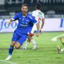 Selebrasi gol dramatis pemain Persib Bandung ke gawang Bali United dalam lanjutan Liga 1.