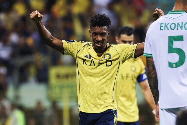 Pemain Al Nassr melakukan selebrasi gol dalam kemenangan telak 5-1 di pertandingan AFC Champions League Two.