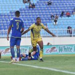 Selebrasi pemain Persib Bandung setelah mencetak gol ke gawang Arema FC dalam pertandingan Liga 1.