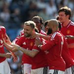 Suka cita para penggawa Manchester United setelah berhasil menutup laga terakhir musim ini dengan kemenangan manis.