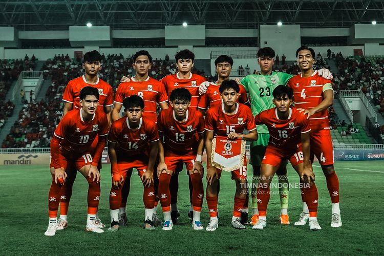 Starting XI Timnas Indonesia yang tampil perkasa dan sukses mengamankan kemenangan penting atas Myanmar di laga Grup A.