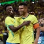 Selebrasi para pemain Timnas Brasil. Tim Samba siap menghadapi Maroko dalam duel panas Grup C Piala Dunia pada 14 Juni 2026.