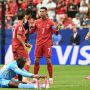 Ekspresi Cristiano Ronaldo di lapangan; sang bintang kini tengah disorot setelah mencatatkan tren negatif tanpa gol di turnamen besar.