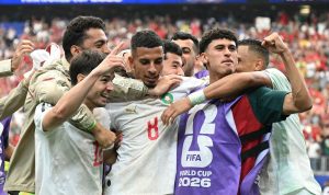 Selebrasi para pemain timnas Maroko setelah memastikan kemenangan atas Kanada di Piala Dunia 2026.