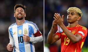final-piala-dunia-2026-spanyol-vs-argentina.webp Kolase foto Lionel Messi dari Argentina dan Lamine Yamal dari Spanyol menjelang laga Final Piala Dunia 2026