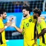 Para pemain Timnas Malaysia merayakan gol saat mengalahkan Laos 4-0 di Piala AFF 2026