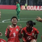 Para pemain Timnas Putri Indonesia bergembira dan merayakan gol saat bertanding melawan Arab Saudi di Merdeka Cup 2026
