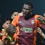 Para pemain Borneo FC melakukan selebrasi penuh semangat dalam pertandingan kompetisi AFC Challenge League 2026/2027.