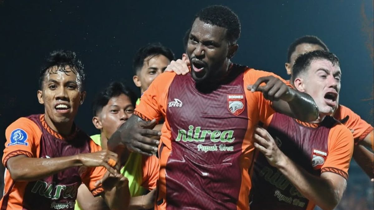 Para pemain Borneo FC melakukan selebrasi penuh semangat dalam pertandingan kompetisi AFC Challenge League 2026/2027.