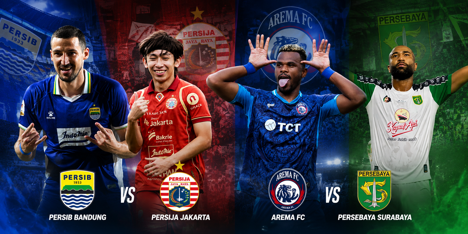 Bagan laga semifinal Piala Presiden 2026 mempertemukan Persib Bandung vs Persija Jakarta dan Arema FC vs Persebaya Surabaya.