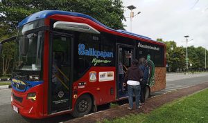 Bus Bacitra Balikpapan City Trans yang siap diintegrasikan dengan penataan ulang trayek angkot Dishub.