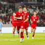 Pemain Timnas Indonesia Ole Romeny selebrasi menggunakan jersey merah nomor 10 usai cetak gol untuk dongkrak Ranking FIFA