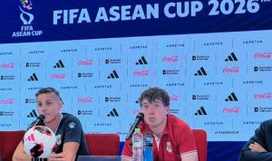 John Herdman menyampaikan keterangan pers terkait agenda uji coba Timnas Indonesia di FIFA ASEAN Cup 2026.